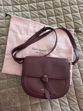 Kate Spade Burgundy Leather Crossbody Bag. #SW
